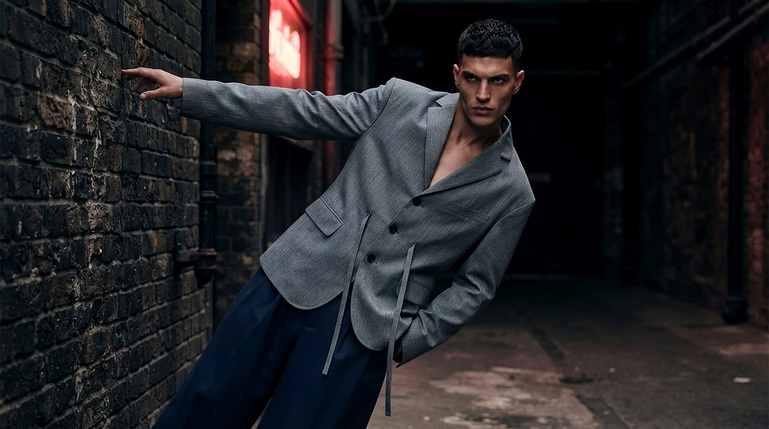 Oversized Blazer in Heather Grey — YEG Textile