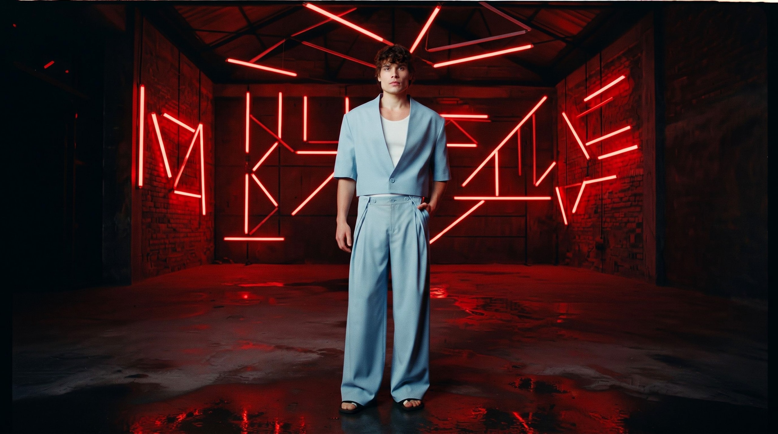 Kısa Kollu Crop Blazer, Gök Mavisi — YEG Textile