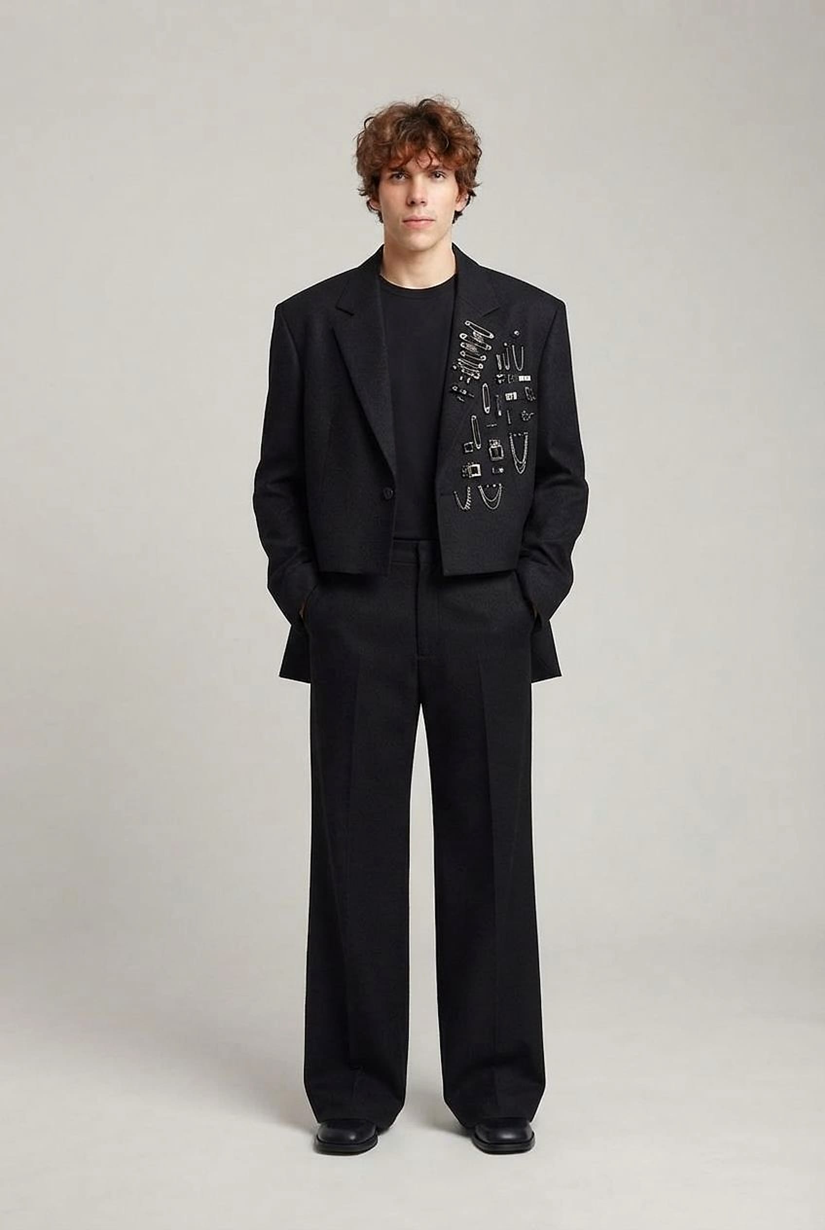 Aksesuarlı Blazer, Siyah — YEG Textile
