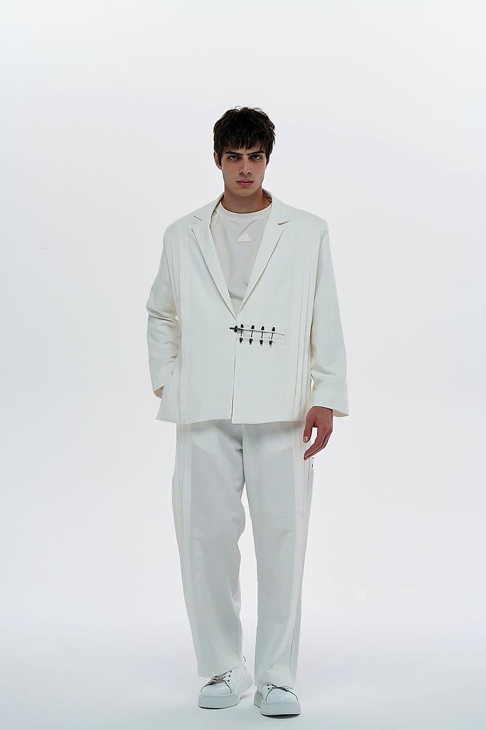 Kancalı Blazer, Kırık Beyaz — YEG Textile