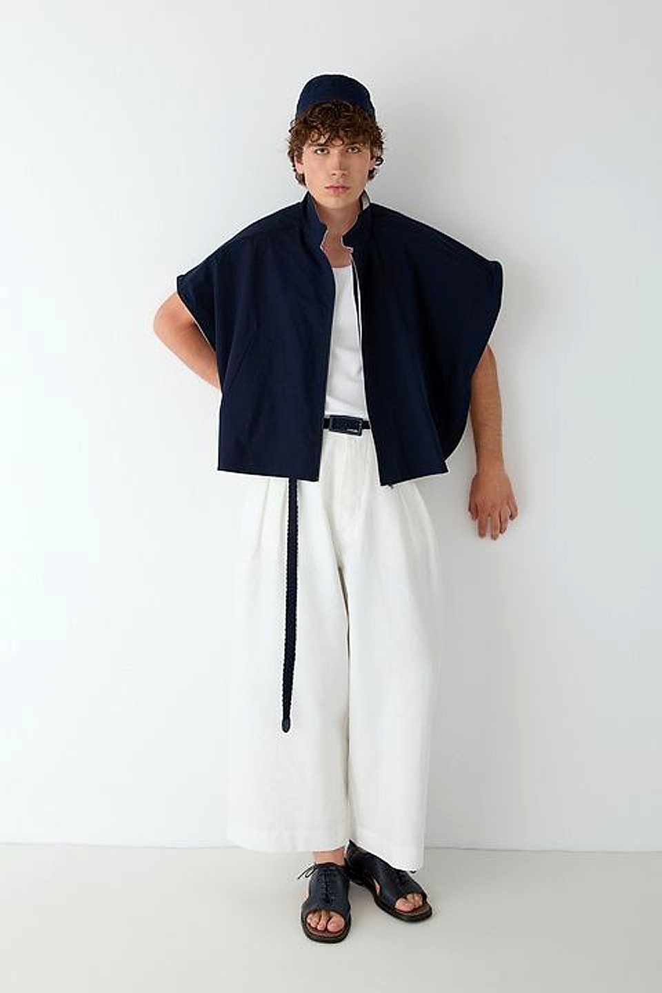 Gilet cape — Marine — YEG Textile